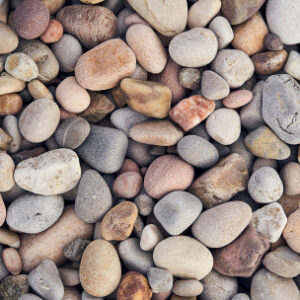 Smooth round multicolored river rock stones