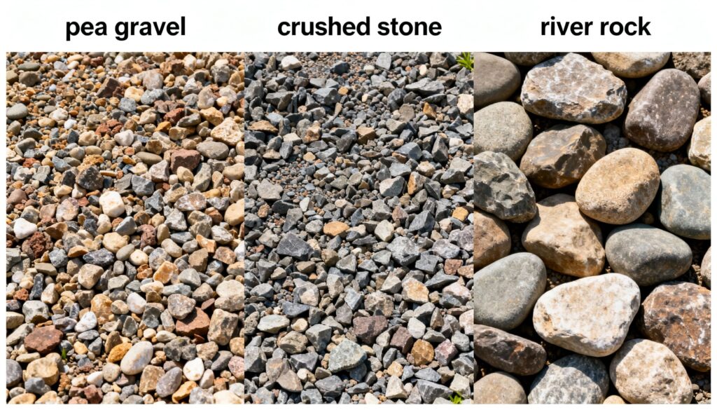 Pea gravel, Crushed stone, river rock